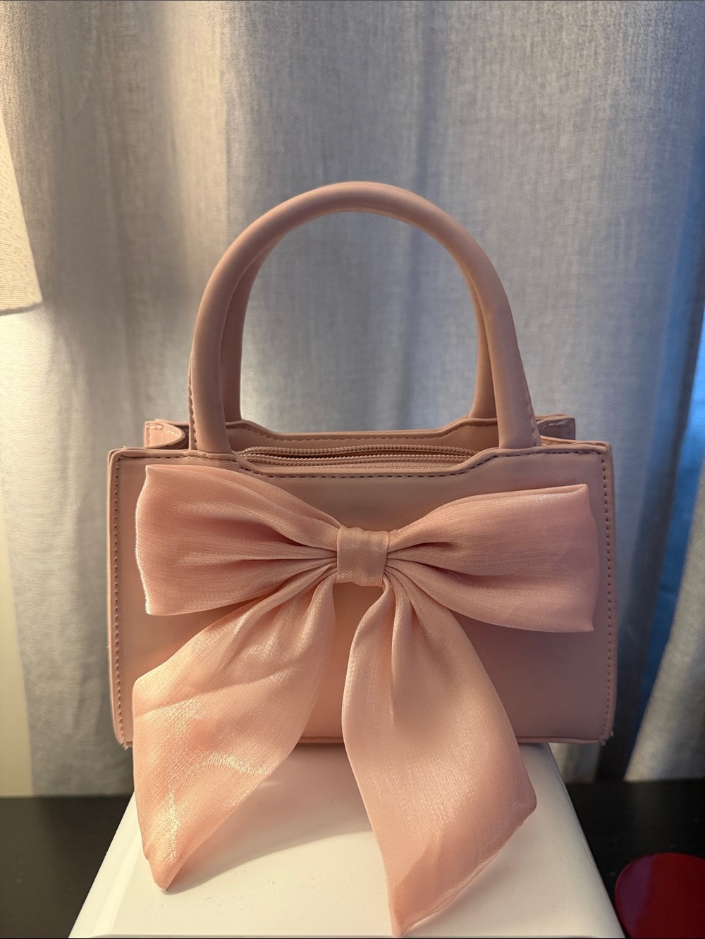 Windsor Blush Pink Mini Top-Handle Bag with Bow
